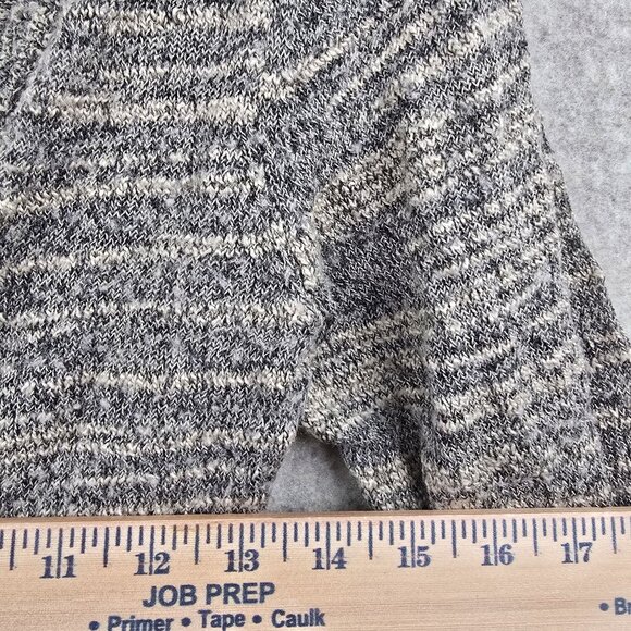 BKE Boutique Wrap-Style Tie Cardigan With Floral Accents Gray Knit Sweater - Picture 7 of 7